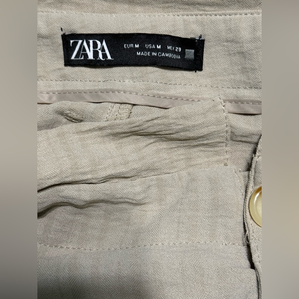 Zara Wide-Leg Tie-Waist Jumpsuit - Tan color - Picture 7 of 8